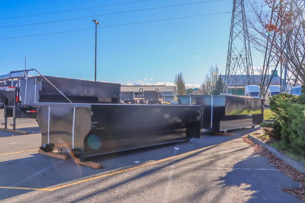 Roll-off dumpster ready for waste disposal at job site for 15 Yard Dumpster Rental in Clermont